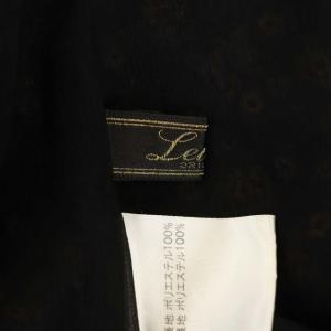 Leilian ブラウス スクエアネック 八分袖 七分袖 シアー 花柄 13+ 黒 ブラック マルチカラー
