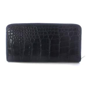 J&M DAVIDSON 10221N ZIP AROUND WALLET 長財布 クロコ型押し ラウンドジップ レザー ブラック