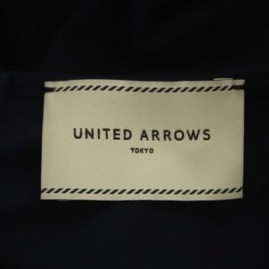 UNITED ARROWS フリル 長袖 ブラウス シャツ 紺 ネイビー