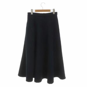 UNITED ARROWS キルティング フレアスカート ロング 38 濃紺 ダークネイビー
