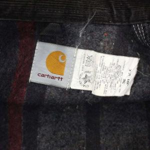 Carhartt 90S 企業ロゴ 裏地ブランケット ダック生地 USA製 デトロイトジャケット ジップアップ コーデュロイ ステンカラー 38