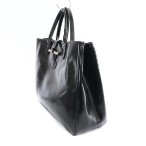 Longchamp トートバッグ ハンドバッグ ロゾ レザー 黒 ブラック
