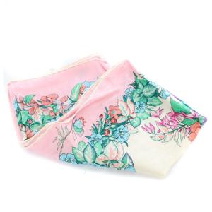 Christian Dior シルクフラワースカーフ マルチカラー