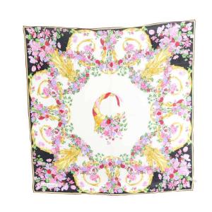 Christian Dior シルクフラワースカーフ マルチカラー