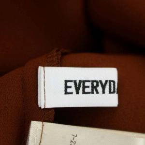 EVERYDAY I LIKE 21SS Back satin プルオーバー ブラウス ノースリーブ クルーネック 茶色 ブラウン