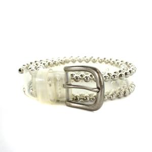 ベルト クリア ボールスタッズ シルバー色