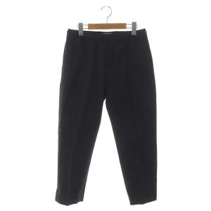 コットン リネン混 テーパードパンツ ジッパーフライ 2 濃紺 ダークネイビー