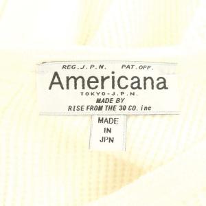 AMERICANA ワッフル ワイドシルエットロングスリーブカットソー チュニック 長袖 バックテール オフホワイト