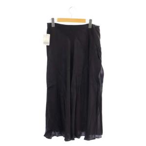Deuxieme Classe GLOSSY-SKIRT フレアスカート ロング 38 黒 ブラック
