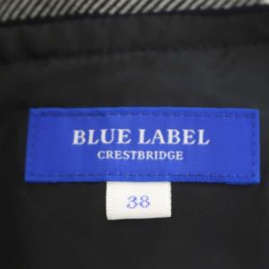 BLUE LABEL CRESTBRIDGE ノースリーブワンピース ミニ チェック ベルト付 38 黒 紺 ブラック ネイビー