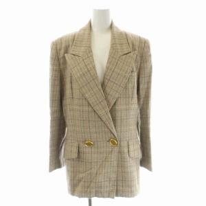 Christian Dior セットアップ 上下 スーツ テーラードジャケット 総裏地 金ボタン タイトスカート ミモレ丈 ロング L ベージュ