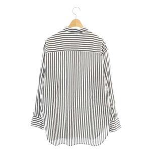 Spick&Span 22SS エアリーチュニックシャツ ブラウス ストライプ 長袖 薄手 ブラックベース ホワイト 黒 白