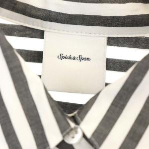 Spick&Span 22SS エアリーチュニックシャツ ブラウス ストライプ 長袖 薄手 ブラックベース ホワイト 黒 白