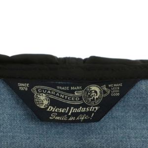 DIESEL コットン フード切替 ジップ デニムジャケット 薄手 M ライトブルー