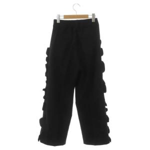 Chesty 22AW フリルウールパンツ テーパード タック パール装飾 0 黒 ブラック