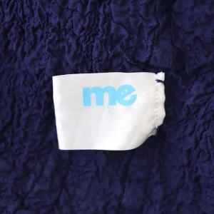 me ISSEY MIYAKE ブラウス 長袖 シワ加工 リボン 紺 ネイビー