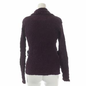 me ISSEY MIYAKE 2点セット シワ加工 リボン ノースリーブ カットソー 長袖 シャツ 前開き 紫 パープル