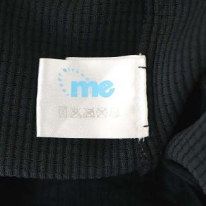 me ISSEY MIYAKE ワンピース ノースリーブ ひざ丈 プリーツ加工 切替 黒 ブラック