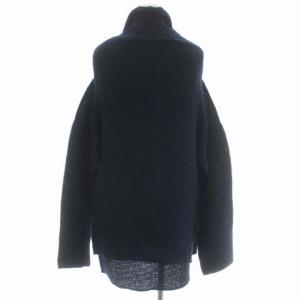 me ISSEY MIYAKE アンサンブル 2点セット ニット ノースリーブカットソー タートルネック ジャケット 長袖 薄手 紺 ネイビー