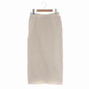 21AW フォルムドストレッチスカート ニットスカート ロング タイト 38 ライトベージュ