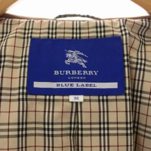 BURBERRY BLUE LABEL ダウンコート 裏地ノバチェック アウター ロング 38 ライトブラウン