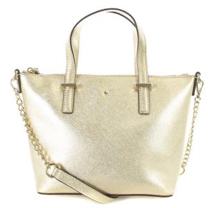 ショルダーバッグ チェーン ハンドバッグ 2way レザー ロゴ ゴールド色