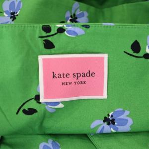 kate spade new york フラワー フレアスリーブ ロング ワンピース フレンチスリーブ ベルトリボン カシュクール 4 緑 グリーン