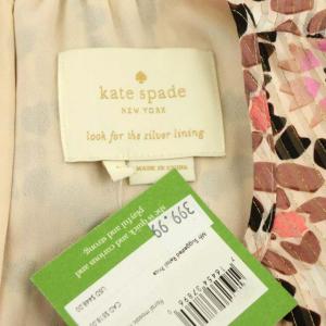 kate spade new york ラメ フラワー フレア ワンピース 半袖 フレアスリーブ 膝丈 4 ピンク