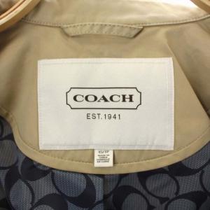 COACH ショート トレンチコート スプリングコート ミドル丈 ベルト付き XS ベージュ