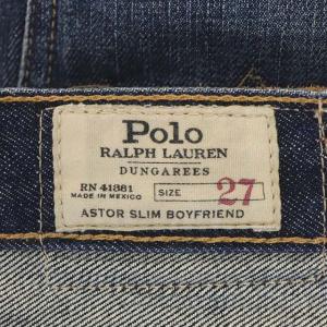 POLO RALPH LAUREN デニムパンツ ジーンズ テーパード ペイント加工 ダメージ加工 27 紺 インディゴ