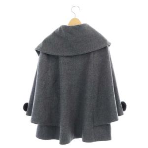 TO BE CHIC ポンチョコート ビッグカラー アウター ウール ラビットファー グレー