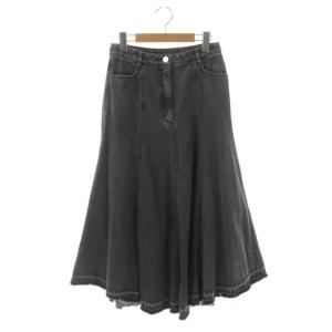 22AW デニムマーメイドスカート フレア ロング カットオフ 36 グレー