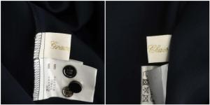 Grace Class プリント切替シャツワンピース ロング 長袖 36 濃紺 マルチカラー ダークネイビー