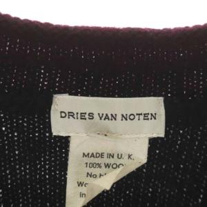 DRIES VAN NOTEN ヴィンテージ Vネックニット セーター 長袖 M ボルドー ブラック