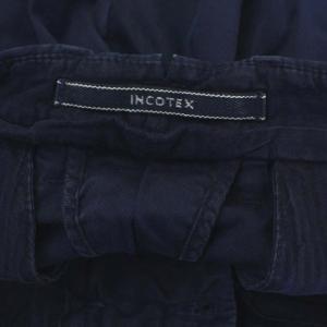 INCOTEX SLIM FIT PATTERN30 スラックスパンツ テーパード スリム ジッパーフライ コットン 30 紺 ネイビー