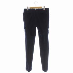INCOTEX SUPER 100S ウールパンツ テーパード センタープレス ジッパーフライ 46 紺 ネイビー