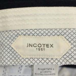 INCOTEX SUPER 100S ウールパンツ テーパード センタープレス ジッパーフライ 46 紺 ネイビー