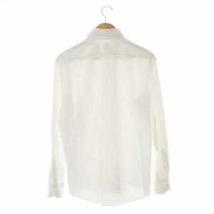 Finamore ストライプ ドレスシャツ ワイシャツ 長袖 M 白 ホワイト