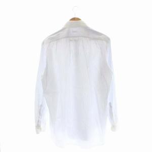 BARBA クレリック長袖ストライプシャツ 40 15 3/4 白 青 ホワイト ブルー