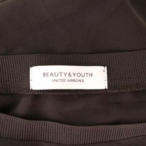 BEAUTY&YOUTH UNITED ARROWS シフォンドルマンスリーブワンピース ロング 五分袖 シアー ダークブラウン