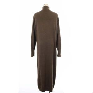Plage ウールタートルニットワンピース ロング 長袖 茶 ブラウン
