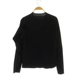 ADORE ラッフルニット カットソー 長袖 ボトルネック 38 黒 ブラック