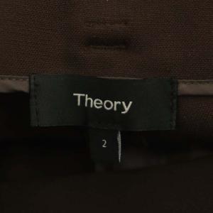 Theory ベルトワイドパンツ ストレッチ 2 茶 ブラウン