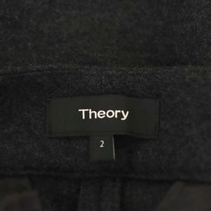 Theory テーパードパンツ センタープレス ジッパーフライ ウール 2 ダークグレー