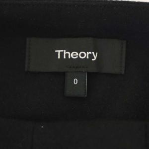 Theory ウール ハイウエスト タックパンツ テーパード 0 黒 ブラック