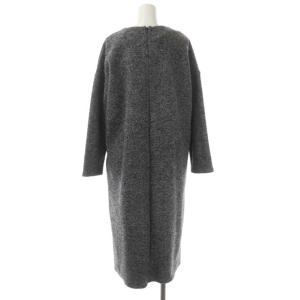 TICCA ウール クルーネック ワンピース 長袖 ロング F 黒 グレー ブラック