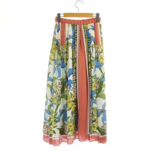 GRACE CONTINENTAL 21SS フラワープリントフレアスカート ロング ギャザー 総柄 36 マルチカラー