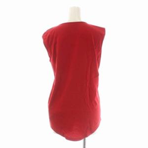 BALMAIN 金ボタン タンクトップ カットソー ノースリーブ 34 赤 レッド