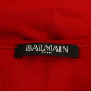 BALMAIN 金ボタン タンクトップ カットソー ノースリーブ 34 赤 レッド