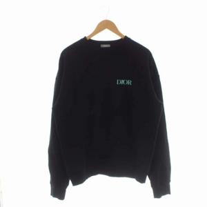 Jardin バック刺繍 スウェットプルオーバー トレーナー 長袖 裏起毛 S ブラック